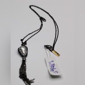 Whitley V Necklaced Tasseled with Shell